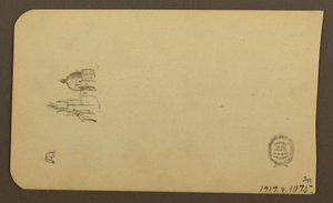 Tekening, Berglandschap; Verso: Kerk met koepel, april 1885 door Frederic Edwin Church
