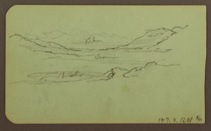 Tekening, Berglandschap; Verso: Landschap, 1883 door Frederic Edwin Church