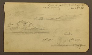 Tekening, Berglandschappen; Verso: Bergflank, Tocatecas, 22 december 1884 door Frederic Edwin Church