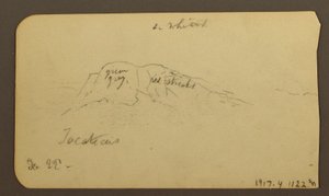 Tekening, Berglandschappen; Verso: Bergflank, Tocatecas, 22 december 1884 door Frederic Edwin Church