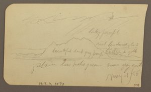Tekening, Mountain Peak; Verso: Rugged Range, 1 mei 1885 door Frederic Edwin Church