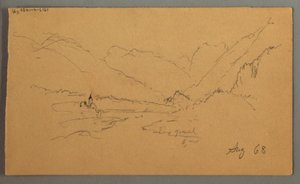 Tekening, Bergtoppen, 1868 door Frederic Edwin Church