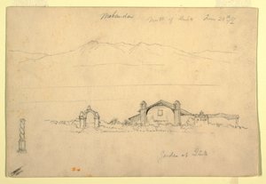 Tekening, Bergketen met de Mohanda, ten noorden van Quito (), 24 juni 1857 door Frederic Edwin Church