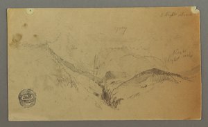 Tekening, Bergstudie, mogelijk 1868 door Frederic Edwin Church