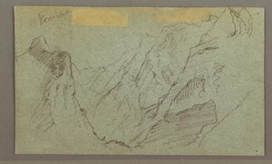 Tekening, Bergvallei, mogelijk 1868 door Frederic Edwin Church