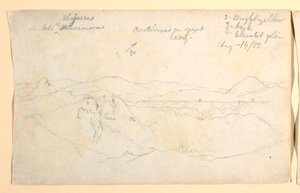 Tekening, Berglandschap, Colombia, 14 augustus 1853 door Frederic Edwin Church
