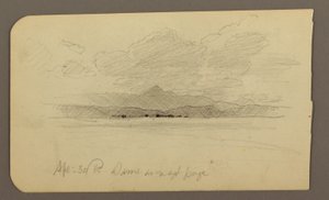 Tekening, Berglandschap, Toluca; Verso: Berg, Toluca, 20 april 1885 door Frederic Edwin Church