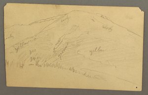 Tekening, Bergtop, 1877 door Frederic Edwin Church