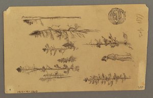 Tekening, Bergtop, 1877 door Frederic Edwin Church