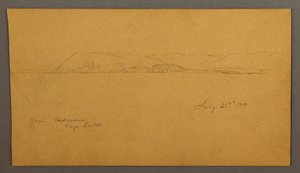 Tekening, Bergachtige kust, 21 juli 1859 door Frederic Edwin Church
