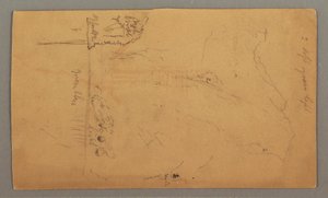 Tekening, Mountains Rising Above Lake, juli mogelijk 1868 door Frederic Edwin Church