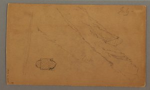Tekening, Mountains Rising Above Lake, juli mogelijk 1868 door Frederic Edwin Church