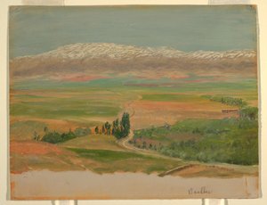 Tekening, Bergen bij Baalbec, mei 1868 door Frederic Edwin Church