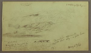 Tekening, Studie berghelling, 6 mei 1868 door Frederic Edwin Church