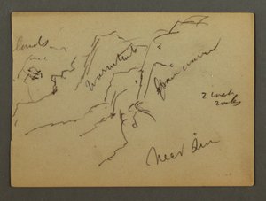 Tekening, Mountainside, mogelijk 1868 door Frederic Edwin Church