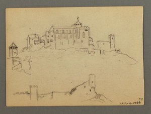 Tekening, Mountainside, mogelijk 1868 door Frederic Edwin Church
