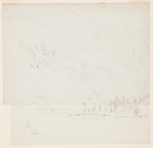 Tekening, Mt. Katadhin, Maine, 1870-78 door Frederic Edwin Church