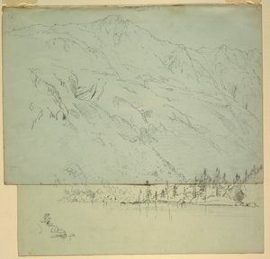 Tekening, Mt. Katadhin, Maine, 1870-78 door Frederic Edwin Church