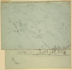 Tekening, Mt. Katahdin, Maine, 1870-78 door Frederic Edwin Church