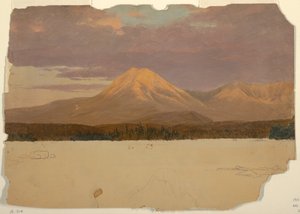 Tekening, Mt. Katahdin vanaf Lake Katahdin, 1878 door Frederic Edwin Church
