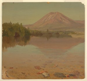 Tekening, Mt. Katahdin vanaf Lake Katahdin, mogelijk 1870 door Frederic Edwin Church
