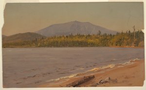Tekening, Mt. Katahdin vanaf Togue Pond, mogelijk 1878 door Frederic Edwin Church