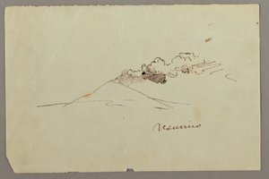 Tekening, Vesuvius met rook, mogelijk 1868-69 door Frederic Edwin Church