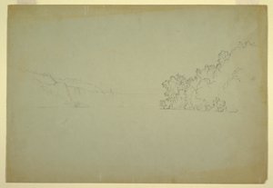 Tekening, Niagara-watervallen vanuit het noordwesten, 1856 door Frederic Edwin Church