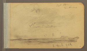 Tekening, Orizaba; Verso: Bewolkte lucht, dak, 1889 door Frederic Edwin Church