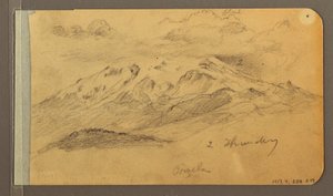 Tekening, Orizaba; Verso: Bewolkte lucht, dak, 1889 door Frederic Edwin Church
