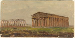 Tekening, Paestum, Tempel van Neptunus, 1868 door Frederic Edwin Church