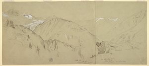 Tekening, Panorama van Bel Arp, 1868