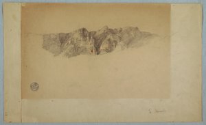 Tekening, Deel van een bergketen, waarschijnlijk Ecuador of Colombia, 1853 of 1857 door Frederic Edwin Church