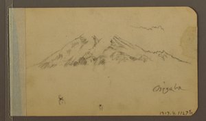 Tekening, piek van de Orizaba, figuur; Verso: vlakte en bergketens, 1889 door Frederic Edwin Church