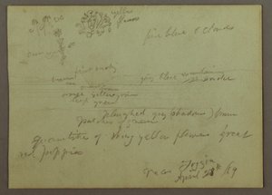 Tekening, Plant- en landschapsstudie, 28 april 1869 door Frederic Edwin Church