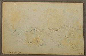 Tekening, Popayan, Colombia; Verso: Berglandschap, Colombia, 9 augustus 1853 door Frederic Edwin Church