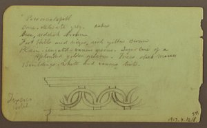 Tekening, Popocatapel; Verso: Fries op Texcoco Hotel, 18 december 1883 door Frederic Edwin Church