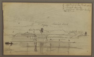 Tekening, Rivierlandschap, 1857 door Frederic Edwin Church