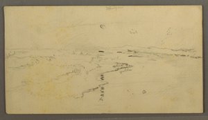 Tekening, rivier, weerspiegelde maan, 14 juni 1870 door Frederic Edwin Church