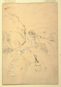 Tekening, Weg in Ecuador, 3 juli 1857 door Frederic Edwin Church