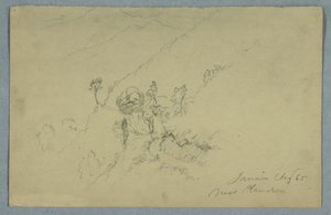 Tekening, Weg door de Blue Mountains, bij Homestead, Jamaica, augustus 1865 door Frederic Edwin Church