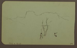 Tekening, Rotswand, Pilaster; Verso: Berglandschap, Figuren, 1883 door Frederic Edwin Church