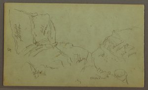 Tekening, Rocky Mountaintaintops, mogelijk 1868 door Frederic Edwin Church