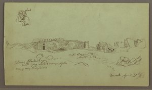 Tekening, Ruïnes, Figuurstudie, 27 april 1868 door Frederic Edwin Church