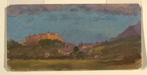 Tekening, Salzburg, Oostenrijk vanuit het oosten, juli 1868 door Frederic Edwin Church