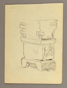 Tekening, Sarcofaag, mogelijk 1868-69 door Frederic Edwin Church