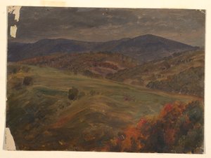Tekening, Scène in de Catskills, 1870-80 door Frederic Edwin Church