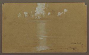 Tekening, Zeegezicht, Bloxburgh; Verso: Heuvels en zee, augustus 1865 door Frederic Edwin Church