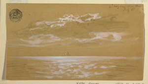 Tekening, Zeegezicht, Newfoundland, 6 juli 1859 door Frederic Edwin Church