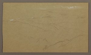 Tekening, Kust en Zee, "Bloxburgh", augustus 1865 door Frederic Edwin Church
